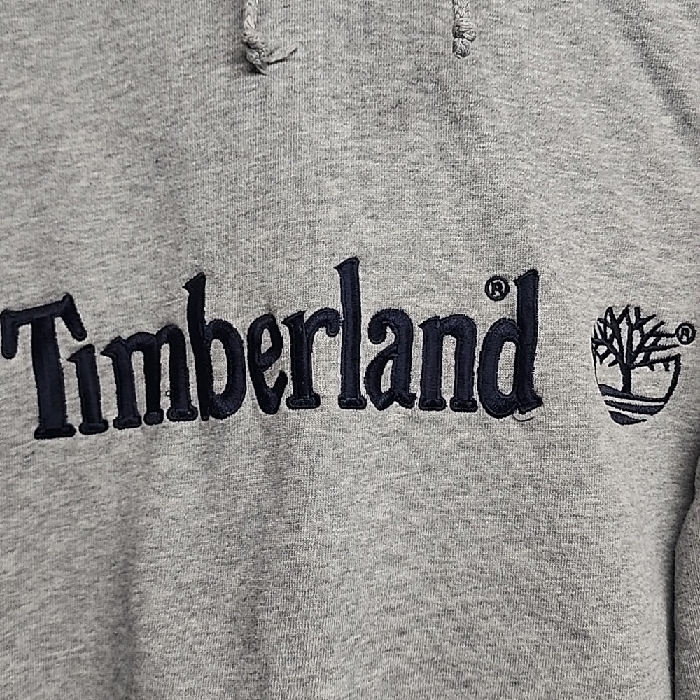Timberland Gray Embroidered Hoodie Unisex Size M Comfortable and classic. - Picture 2 of 7